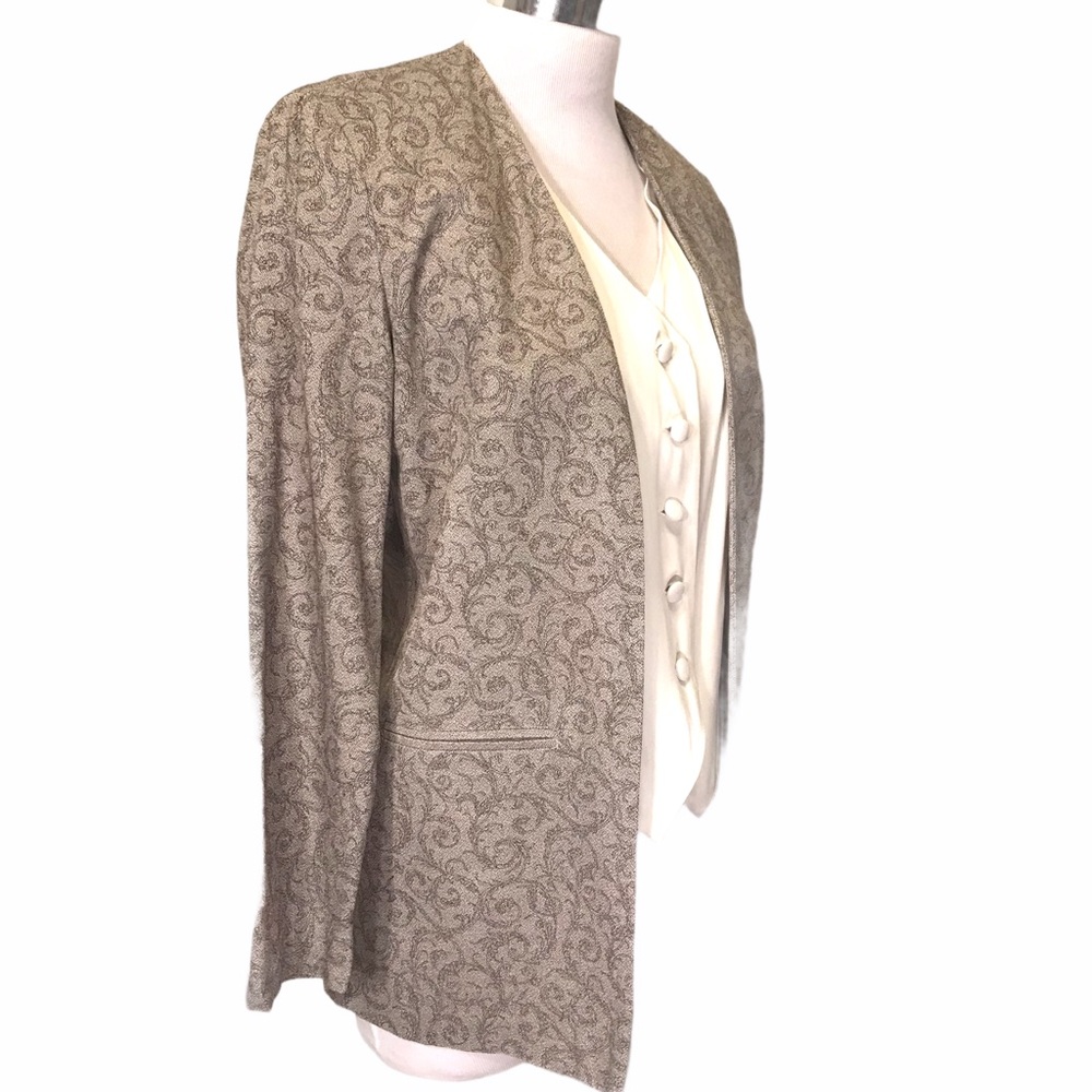 Paisley Sage Blazer Vest Vintage Top - Picture 10 of 10